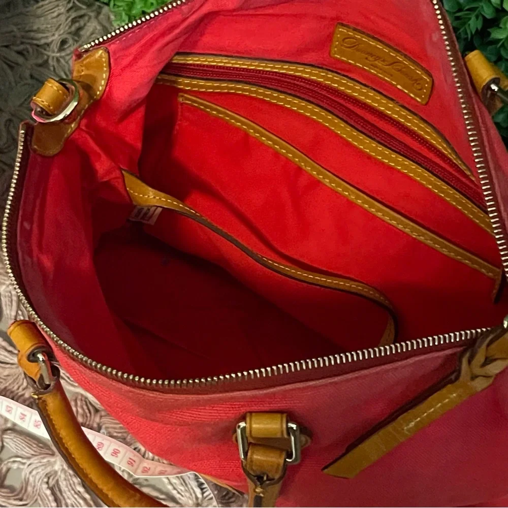 Dooney & Bourke Vintage Red Canvas Satchel Bag